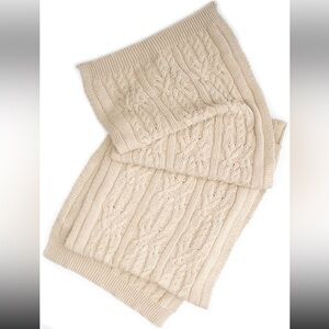Wills Vegan Store Recycled Braided Knit Scarf in Beige NWT